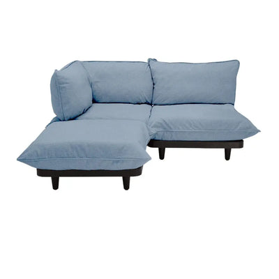 Fatboy Paletti 2-seat sofa with footstool, storm blue - DesertRiver.shop