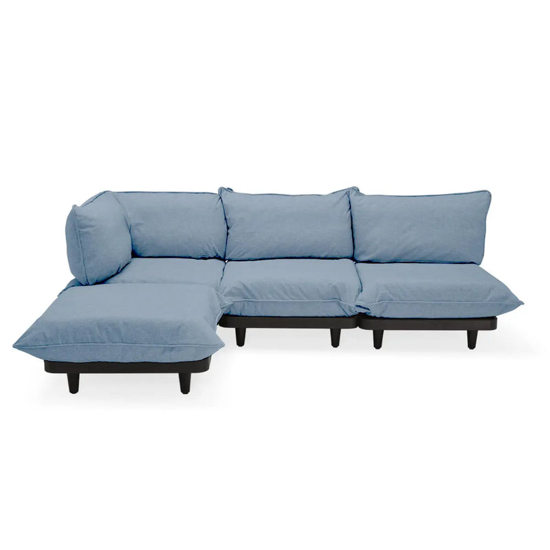 Fatboy Paletti 3-seat sofa with footstool, storm blue - DesertRiver.shop