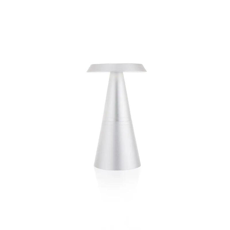Filini Cone metal table lamp, silver - DesertRiver.shop