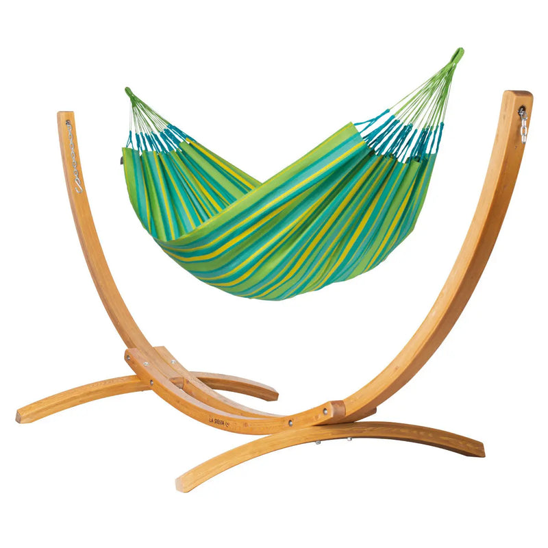 LA SIESTA Brisa classic swing hammock, kingsize (180 cm width) with wooden stand