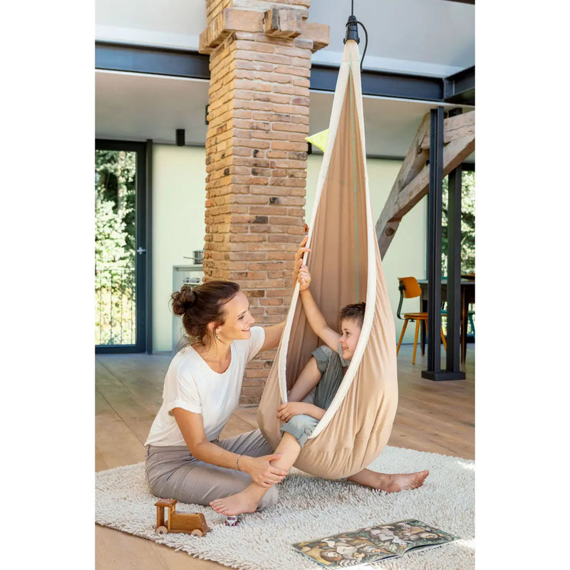 LA SIESTA Joki organic cotton kids hanging nest with suspension kit, indoor use - DesertRiver.shop