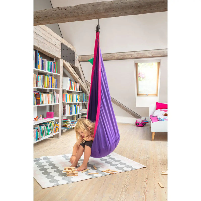 LA SIESTA Joki organic cotton kids hanging nest with suspension kit, indoor use - DesertRiver.shop