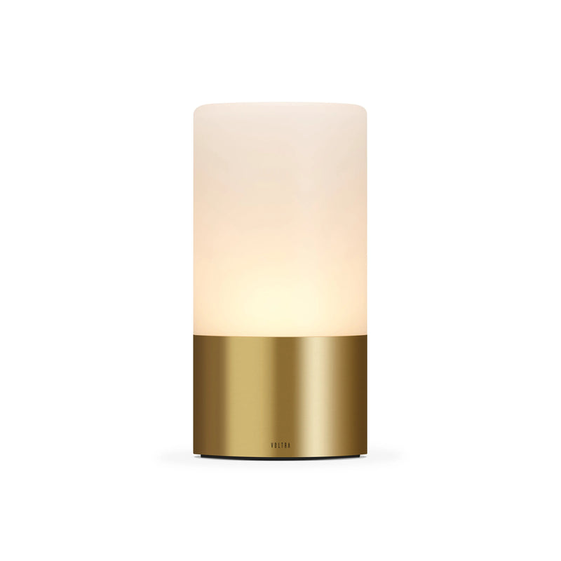 Voltra Totem Frosted table lamp, natural brass Voltra