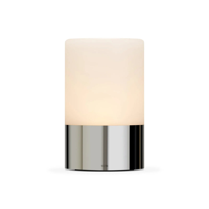 Voltra Totem Frosted table lamp, polished chrome Voltra